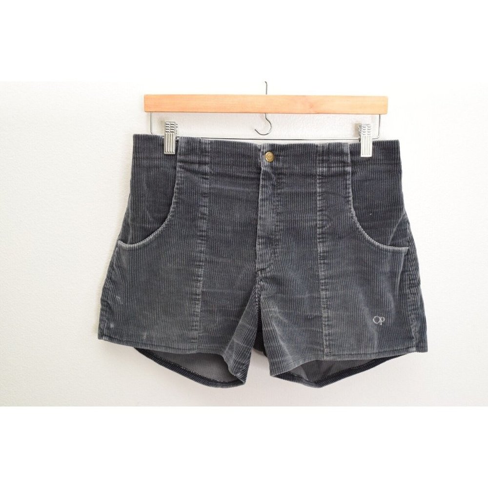Vintage OP Longrider Corduroy Shorts Men's Size 36 Gray Dogtown Surf 80s/70s